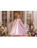 Beaded Lace Pleated Satin Flower Girl Dress With Cape